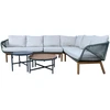 Home4You Lauko baldų komplektas TUXEDO Kampinė sofa ir 2 staliukai