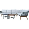 Home4You Lauko baldų komplektas TUXEDO Kampinė sofa ir 2 staliukai