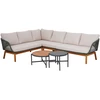 Home4You Lauko baldų komplektas TUXEDO Kampinė sofa ir 2 staliukai