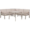 Home4You Lauko baldų komplektas UPLAND Stalas ir kampinė sofa Smėlio