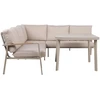 Home4You Lauko baldų komplektas UPLAND Stalas ir kampinė sofa Smėlio