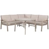 Home4You Lauko baldų komplektas UPLAND Stalas ir kampinė sofa Smėlio