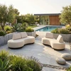Lauko baldų komplektas Home4You Dvivietė sofa „AMANO“, smėlio spalvos