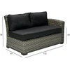 Sofa Home4You Dvivietė modulinės sofos GENEVA dalis su pagalvėlėmis ir dešininiu porankiu, 81x132xH78cm, rėmas: aliumininis su plastikinių vytelių apdaila, spalva: pilka