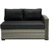 Sofa Home4You Dvivietė modulinės sofos GENEVA dalis su pagalvėlėmis ir dešininiu porankiu, 81x132xH78cm, rėmas: aliumininis su plastikinių vytelių apdaila, spalva: pilka