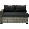 Sofa Home4You Dvivietė modulinės sofos GENEVA dalis su pagalvėlėmis ir kairiu porankiu, 81x132xH78cm, rėmas: aliumininis su plastikinių vytelių apdaila, spalva: pilka