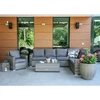Sofa Home4You Vienvietė modulinės sofos GENEVA dalis su pagalvėlėmis, 81x62xH78cm, rėmas: aliumininis su plastikinių vytelių apdaila, spalva: pilka
