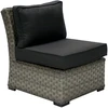 Sofa Home4You Vienvietė modulinės sofos GENEVA dalis su pagalvėlėmis, 81x62xH78cm, rėmas: aliumininis su plastikinių vytelių apdaila, spalva: pilka