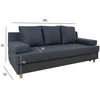 Home4You Sofa-lova VELLA su daiktadėže, tamsiai pilka.