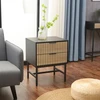 Fotelis Home4You Naktinis staliukas HELVE Juoda/Šviesi mediena 48x40xH60cm