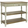 TV staliukas Home4You Šoninis staliukas SAMIRA, 97x35x80,5 cm, stalviršis: MDF plokštė, rėmas ir kojos: uosio mediena, spalva: sendinta balta/ruda
