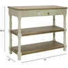 TV staliukas Home4You Šoninis staliukas SAMIRA, 97x35x80,5 cm, stalviršis: MDF plokštė, rėmas ir kojos: uosio mediena, spalva: sendinta balta/ruda