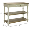 TV staliukas Home4You Šoninis staliukas SAMIRA, 97x35x80,5 cm, stalviršis: MDF plokštė, rėmas ir kojos: uosio mediena, spalva: sendinta balta/ruda