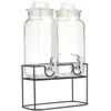 Home4You Stiklinis indas TWIN 2×2,3 l, su stovu