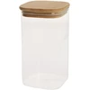 Home4You Bamboo Stiklinis indas JAR 10x10xH17,5cm 1400ml su bambukiniu dangteliu