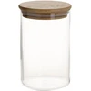 Home4You Bamboo Stiklinis indas JARA D8,3xA13cm 790ml su bambukiniu dangteliu