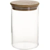 Home4You Bamboo Stiklinis indas JARA D8,3xA13cm 790ml su bambukiniu dangteliu