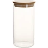 Home4You Bamboo Stiklinis indas JARA D8,3xH17cm 1000ml su bambukiniu dangteliu