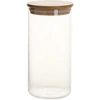 Home4You Stiklinis indelis JARA D8,3xH17cm 1000ml su bambukiniu dangteliu
