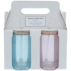 Home4You Stiklainiai CLASSIC 2 vnt. po 500 ml, su dangteliu ir stikliniu šiaudeliu