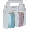Home4You Glass jar CLASSIC 2pcs 500ml, with lid and glass straw