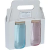 Home4You Stiklainiai CLASSIC 2 vnt. po 500 ml, su dangteliu ir stikliniu šiaudeliu