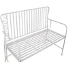 Home4You Bench Suoliukas JASMINE 103x50xH93cm, senovinis baltas metalas