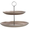 Home4You Pakopinis stovas TORTUI LĖKŠTĖ, 2 aukštų, D28cm, stiklinė