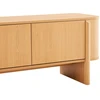 TV staliukas Home4You Televizoriaus staliukas „MORBEN“ 202,5 x 42 x H50 cm, melaminas su ąžuolo dekoru