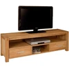 TV staliukas Home4You Televizoriaus stovas CHICAGO NEW su 2 stalčiais, 140x40x45 cm, mediena: ąžuolo lukštas, spalva: natūrali