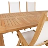 Lauko baldų komplektas Home4You Valgomojo komplektas BALI stalas, 6 sulankstomos kėdės