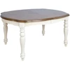 Home4You Valgomojo stalas LILY, 106,5x137-182x76 cm, ištraukiamas, medžiaga: MDF su tikro ąžuolo lukštu, kaučiukmedis, spalva: ąž