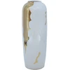 Home4You Vaza „TITAN STONE“, D14 x H38 cm, balta/auksinė upė