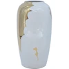 Home4You Vaza „TITAN STONE“, D16 x H29 cm, balta/auksinė upė