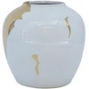 Home4You Vaza „TITAN STONE“ (D20 x H18 cm), balta/auksinė upė