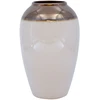 Home4You Vaza „TITAN STONE“, D17 x H27 cm, balta/auksinė
