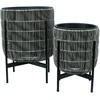 Home4You Sėjamoji WICKER su stovu 38x38xH49cm, pilka