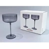 Home4You Vyno taurės DOLCE 2 vnt., aukštis 17 cm, pilkos
