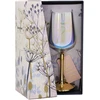 Home4You Mėlyna Vyno taurė FLOW "Super Dad" H21,2cm 450ml, skaidrus stiklas, mėlyna dėžutė