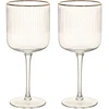 Home4You Vyno taurės su auksiniu kraštu, 2 vnt., aukštis 19,7 cm, 400 ml