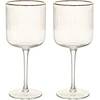 Home4You Vyno taurės su auksiniu kraštu, 2 vnt., aukštis 19,7 cm, 400 ml