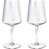 Home4You Vyno taurės 2vnt STRIPE POLAR H21,7cm 390ml, skaidrus stiklas