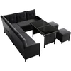 Lauko baldų komplektas Juskys Sodo baldų poilsio komplektas Manacor 228x178x80 cm Juodas poliratanas