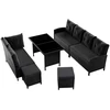 Lauko baldų komplektas Juskys Sodo baldų poilsio komplektas Manacor 228x178x80 cm Juodas poliratanas