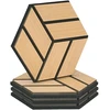 Homestyle4U Akustinės plokštės, 30x26x2 cm, rudos