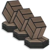 Homestyle4U Akustinės plokštės, šešiakampės korio formos 3D sienų plokštės, 30x26x2 cm, rudos