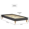 Homestyle4U Lova, 94x203x29.5 cm, pilka