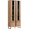 Homestyle4U Aukšta spintelė, 84,5x193x35 cm, ruda ir juoda