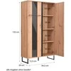 Homestyle4U Vitrina, 84,5x153x35 cm, ruda ir juoda
