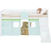 Homestyle4U Dviaukštė lova, 207,5x110x217,5 cm, balta, žalia